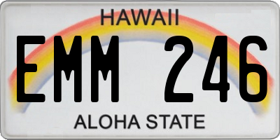 HI license plate EMM246