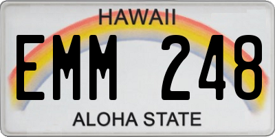 HI license plate EMM248