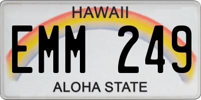 HI license plate EMM249
