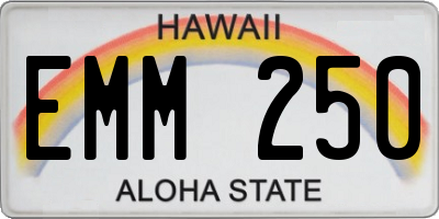 HI license plate EMM250