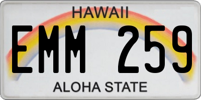 HI license plate EMM259