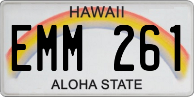 HI license plate EMM261