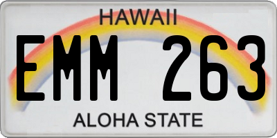HI license plate EMM263