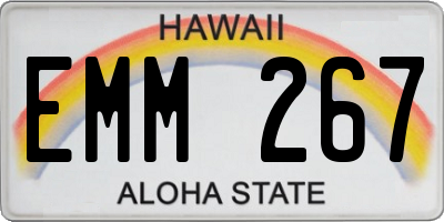 HI license plate EMM267
