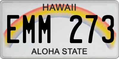 HI license plate EMM273