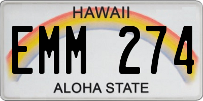 HI license plate EMM274