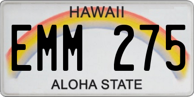 HI license plate EMM275