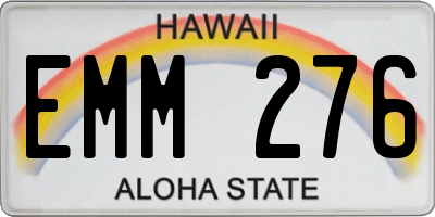 HI license plate EMM276