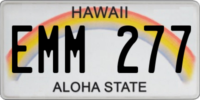 HI license plate EMM277