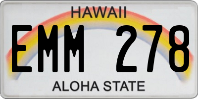 HI license plate EMM278