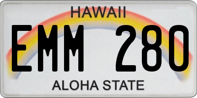 HI license plate EMM280