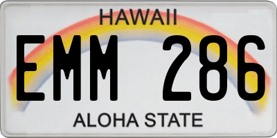 HI license plate EMM286