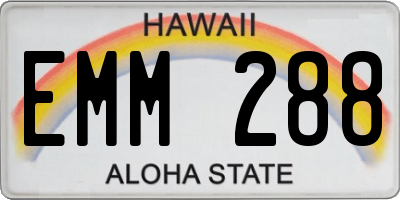 HI license plate EMM288