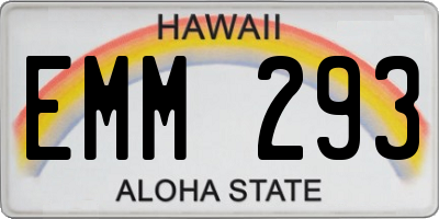 HI license plate EMM293