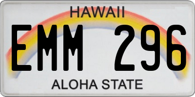 HI license plate EMM296