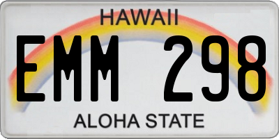 HI license plate EMM298