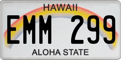 HI license plate EMM299