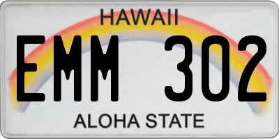 HI license plate EMM302