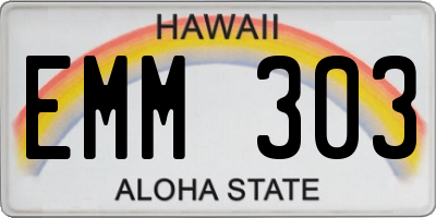 HI license plate EMM303