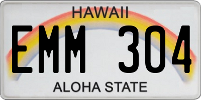 HI license plate EMM304
