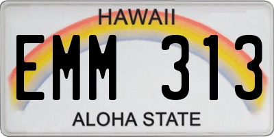 HI license plate EMM313