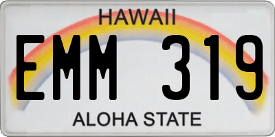 HI license plate EMM319