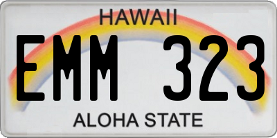 HI license plate EMM323