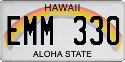 HI license plate EMM330