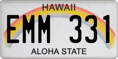 HI license plate EMM331