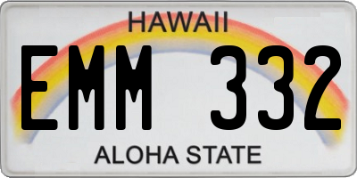 HI license plate EMM332