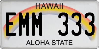 HI license plate EMM333
