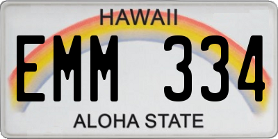 HI license plate EMM334