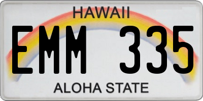HI license plate EMM335