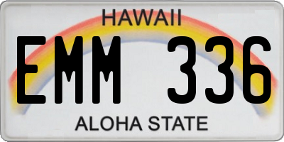 HI license plate EMM336