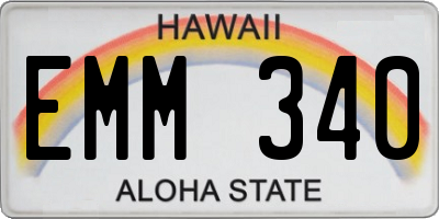 HI license plate EMM340