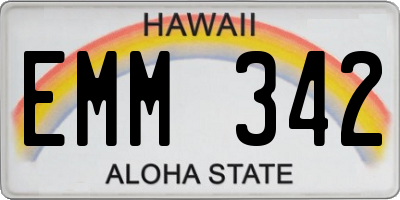 HI license plate EMM342