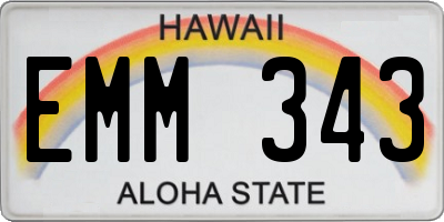 HI license plate EMM343