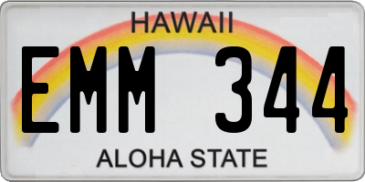 HI license plate EMM344