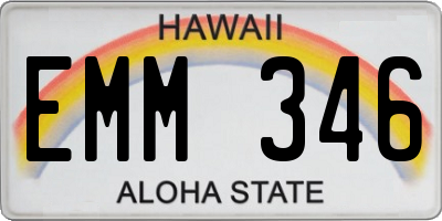 HI license plate EMM346