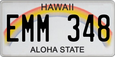 HI license plate EMM348