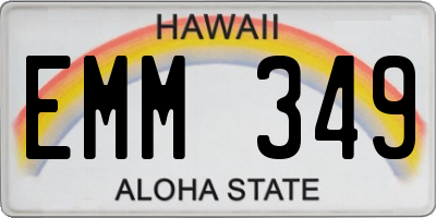 HI license plate EMM349