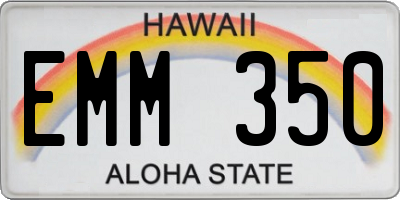 HI license plate EMM350