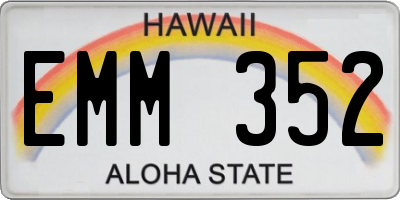 HI license plate EMM352