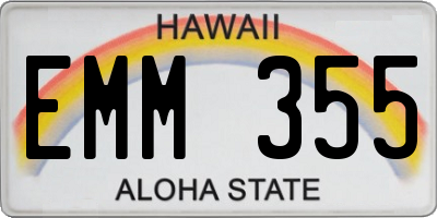 HI license plate EMM355