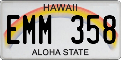HI license plate EMM358