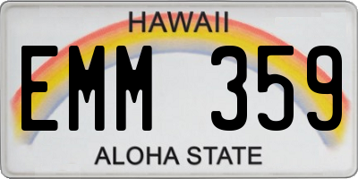 HI license plate EMM359