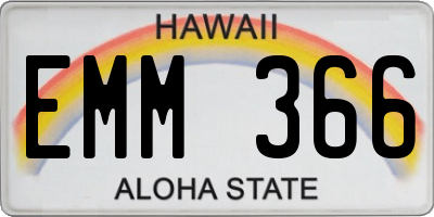 HI license plate EMM366