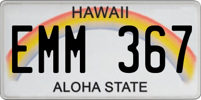 HI license plate EMM367