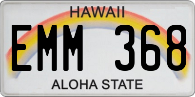 HI license plate EMM368