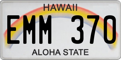 HI license plate EMM370